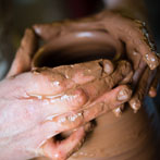 Patia Davis making a screw-top jar at Wobage Farm 2016